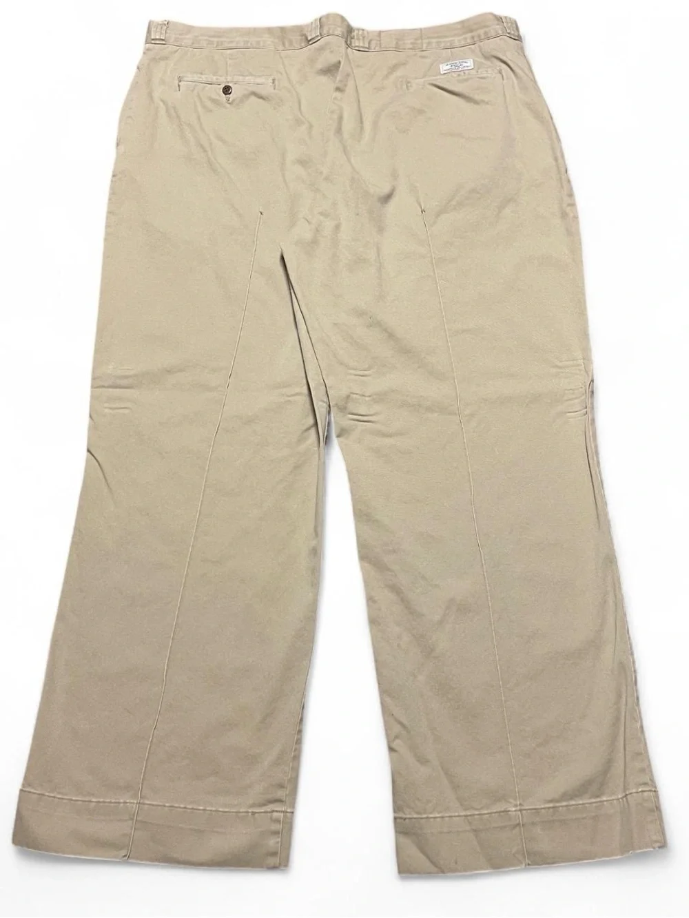 Polo Ralph Lauren Khaki Vintage Pleated Chino Pants Men's 42 X 30 100% Cotton